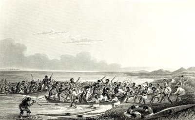 The Eskimoes Pillaging the Boats, engraved by Edward Francis Finden, May 1828 by George Back